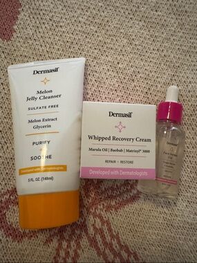 Melon Jelly Cleanser, Serum & Whipped Recovery Cream - White/Pink Set
